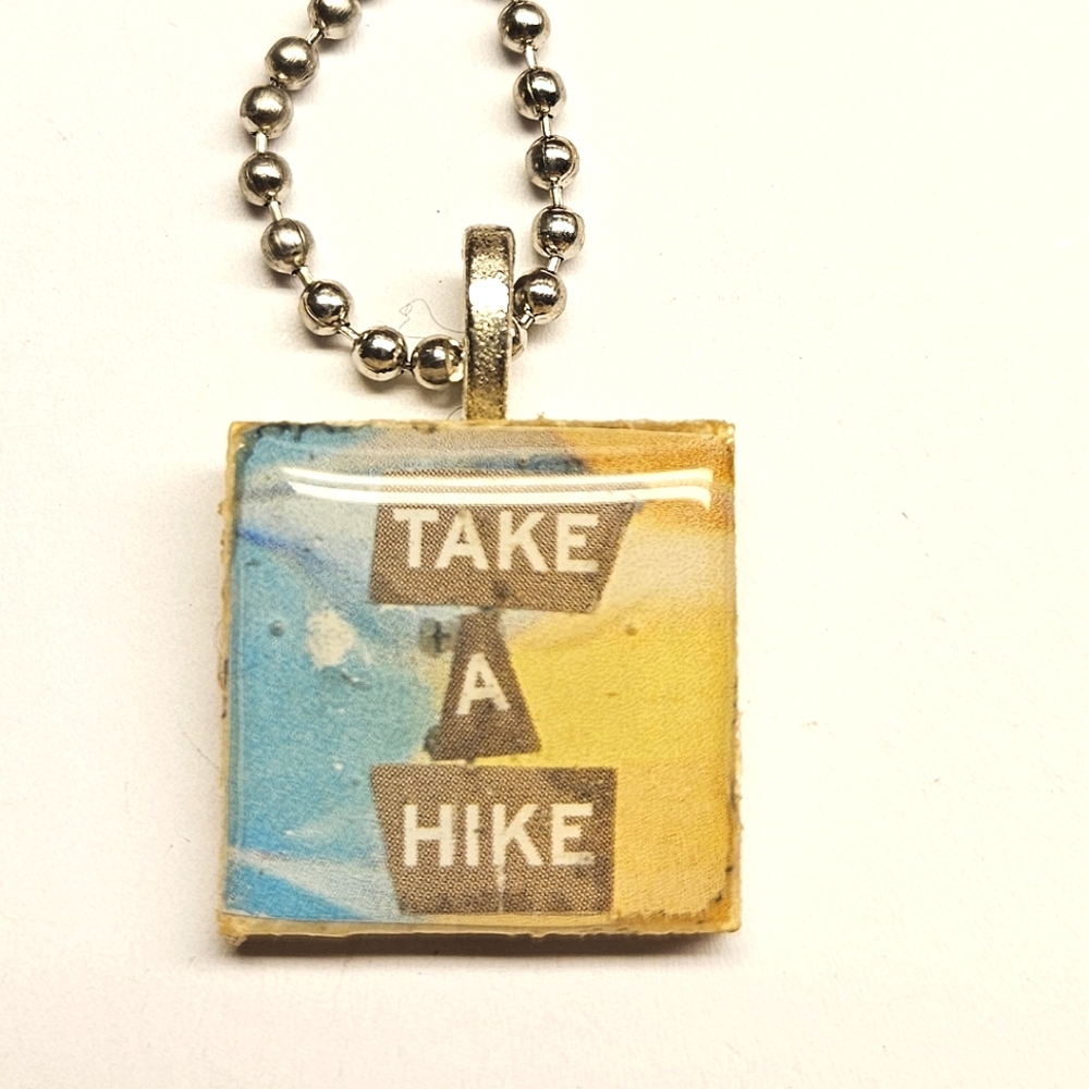 Take A Hike Tile Pendant Necklace